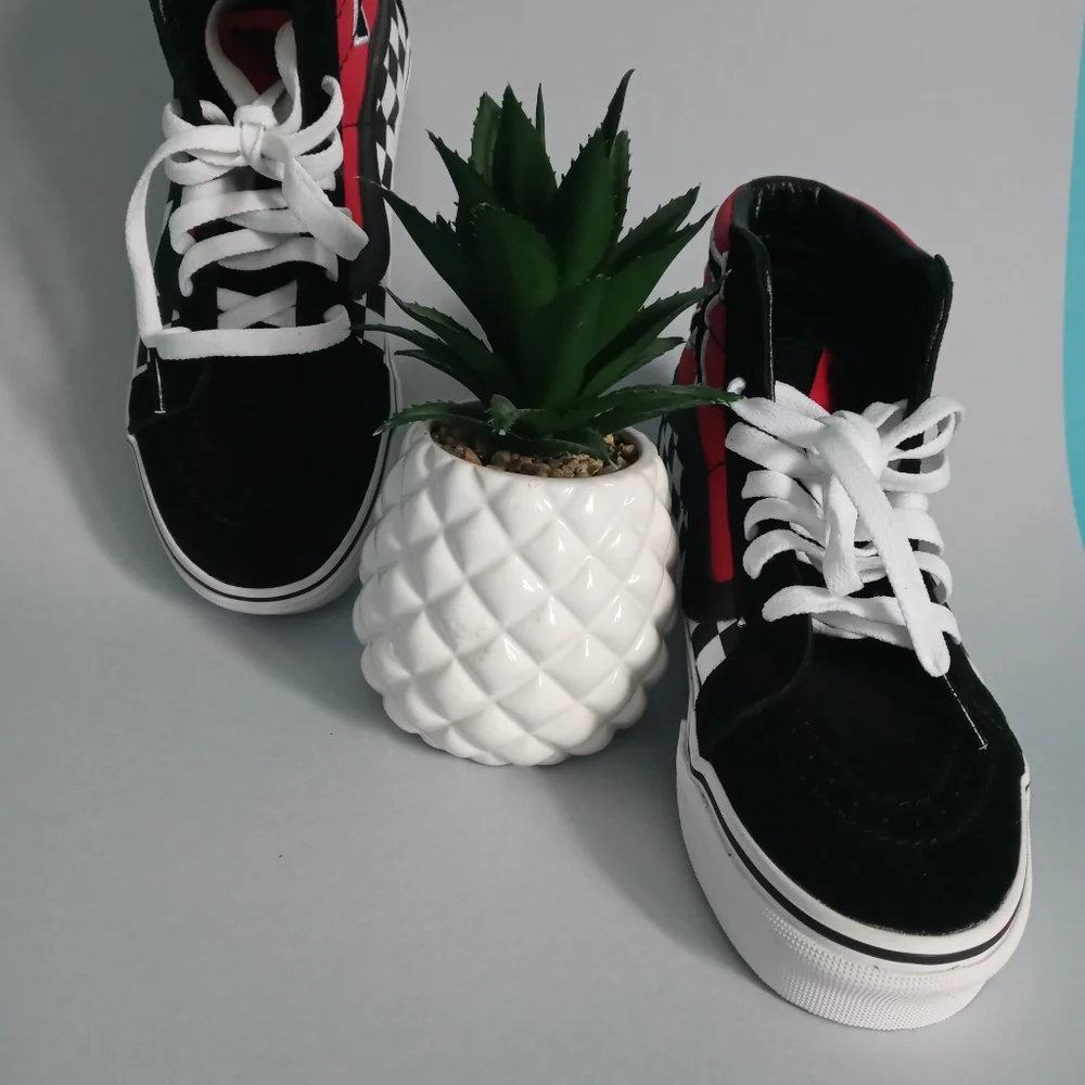 Japanese Vans Sk8-Hi Japan  Type Black Red Checkerboard Men Sz 4.5/ 6 Wome Shoes